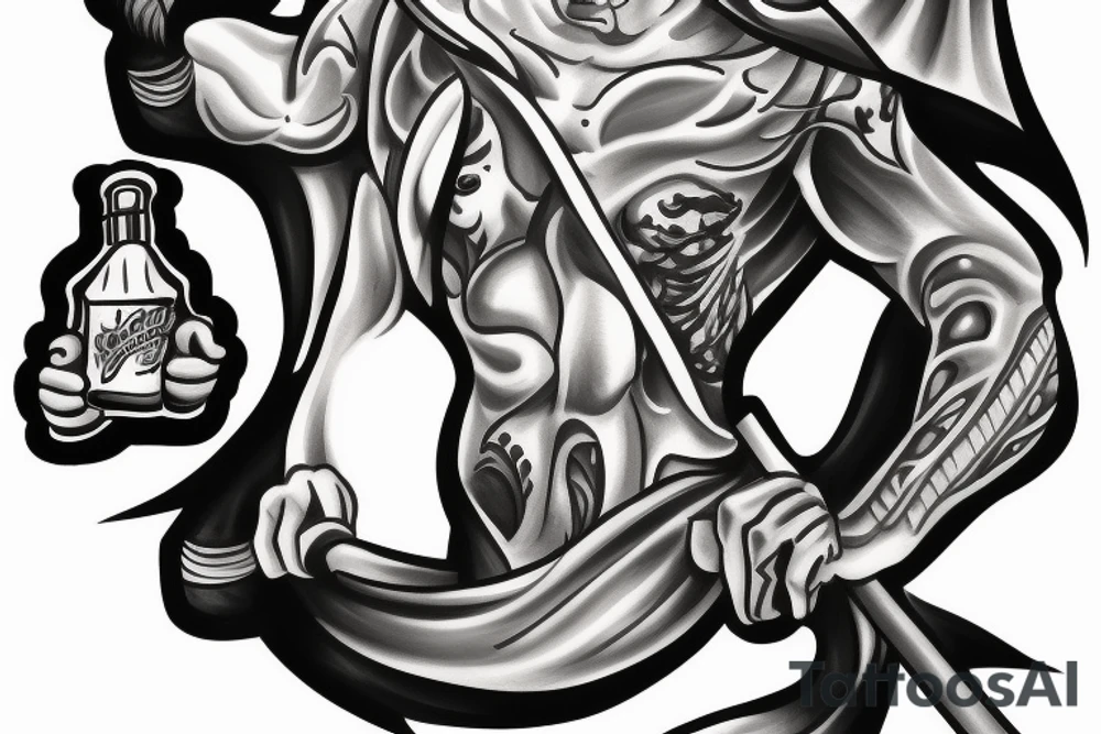 Muscular Cardinal Firefighter tattoo idea