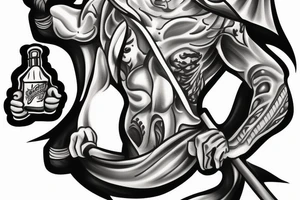 Muscular Cardinal Firefighter tattoo idea