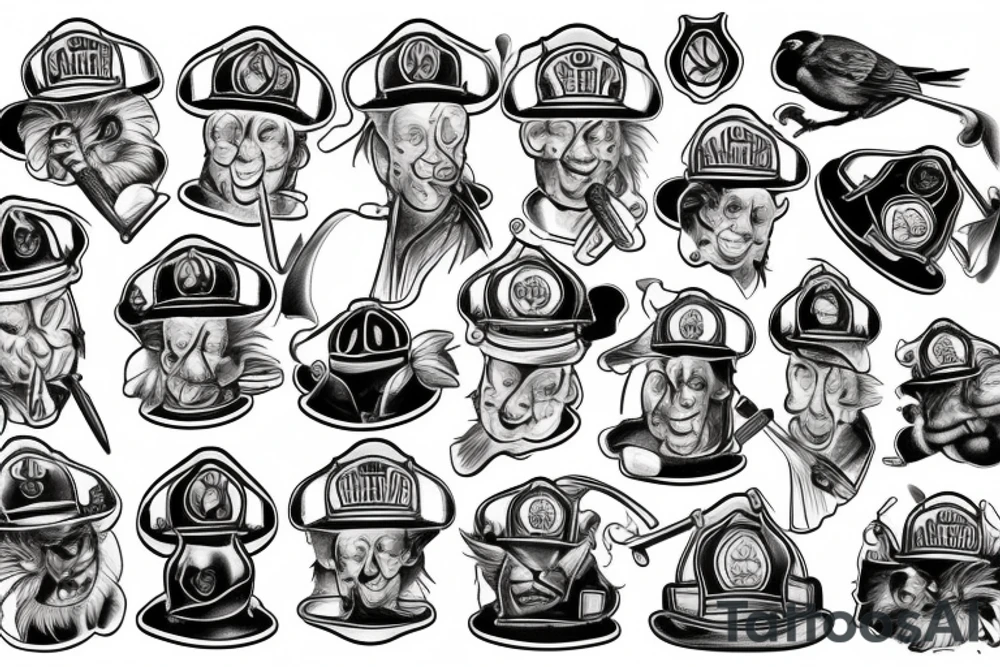 Muscular Cardinal Firefighter tattoo idea