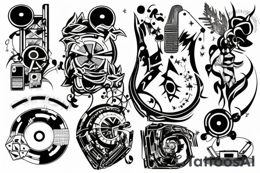 techno music tattoo idea