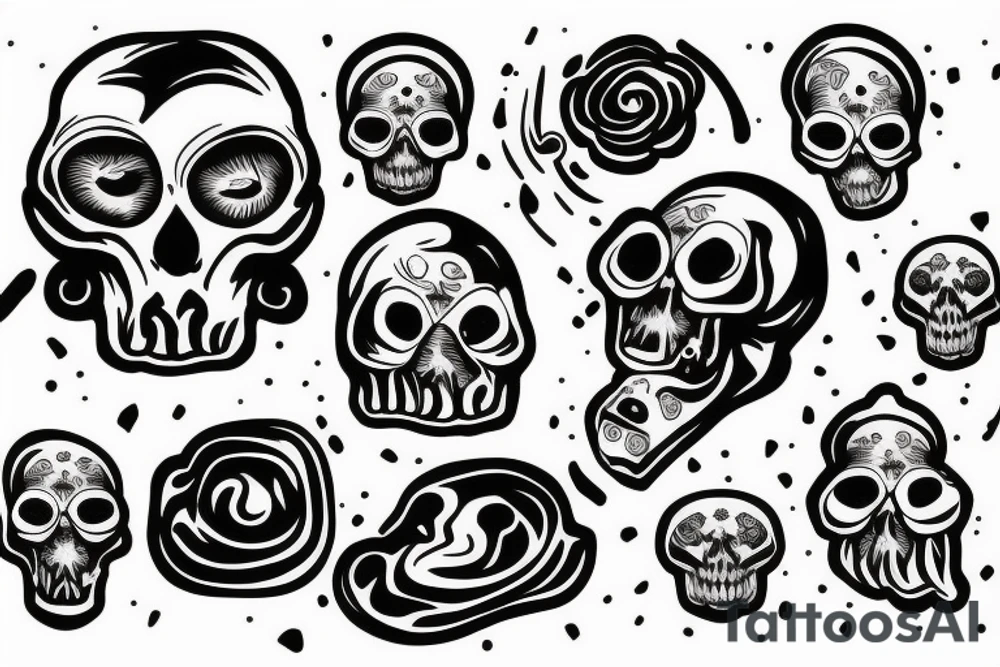 skull with galactic smoke coming out his mouth tattoo idea