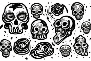 skull with galactic smoke coming out his mouth tattoo idea