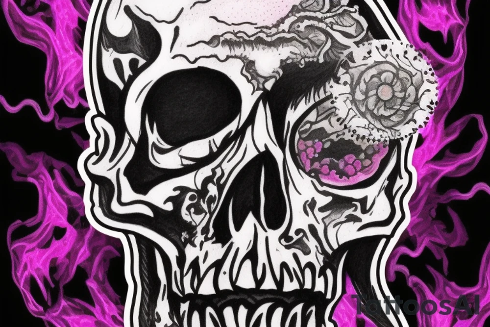 skull with galactic smoke coming out his mouth tattoo idea