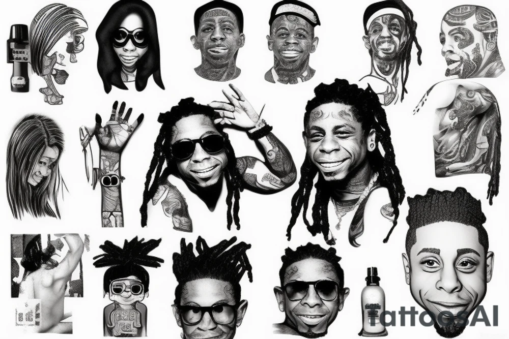 lil wayne in a bath tattoo idea