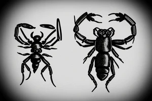 two scorpions with stingers making a heart tattoo idea