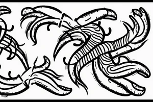 two scorpions with tail stingers touching to making a heart tattoo idea