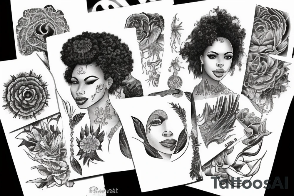 black women water tattoo idea