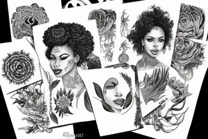 black women water tattoo idea