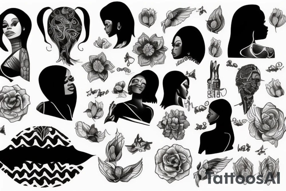 black women water tattoo idea