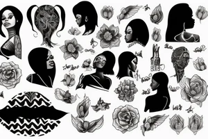black women water tattoo idea