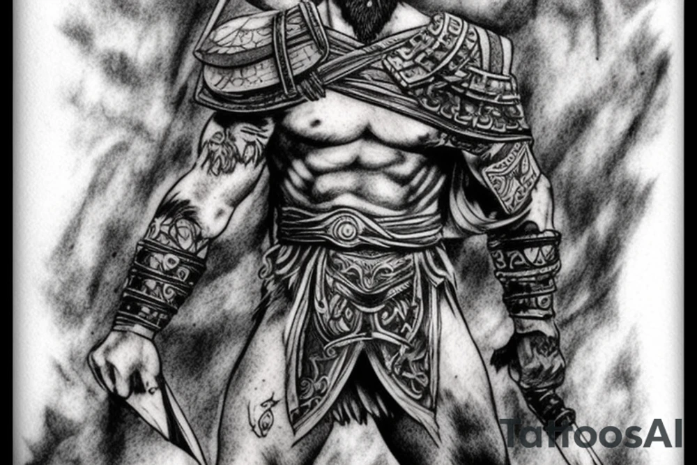 Norse mythology kratos god of war tattoo idea