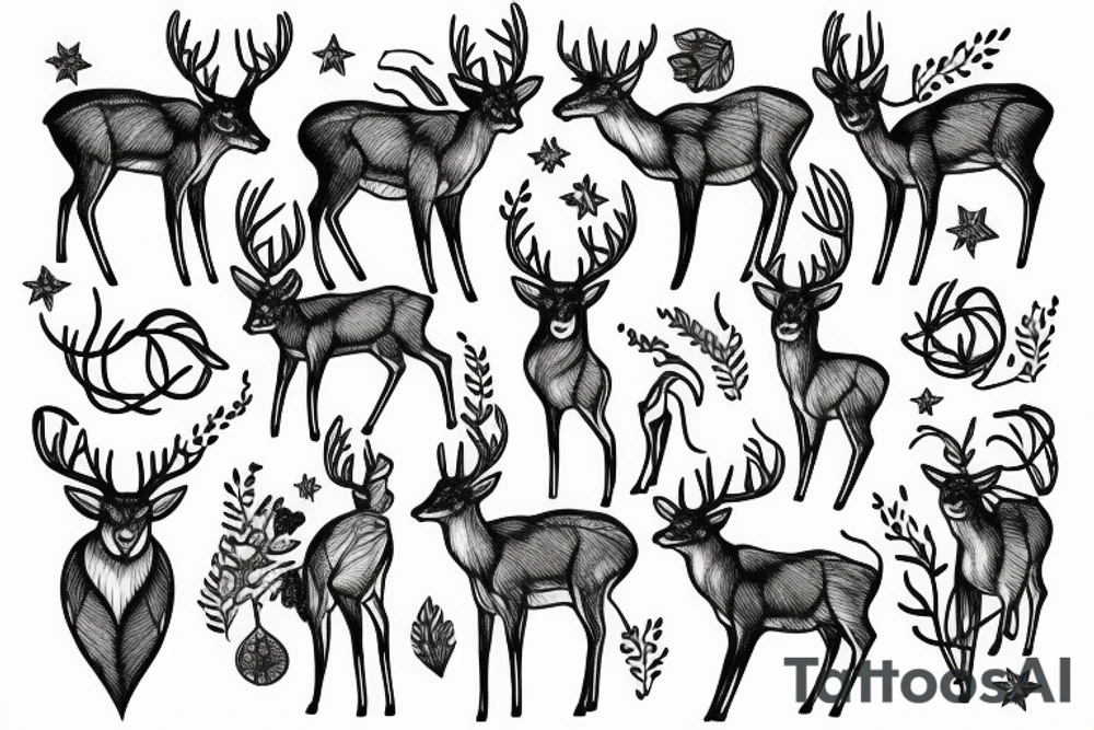 deer with Northern lights tattoo idea