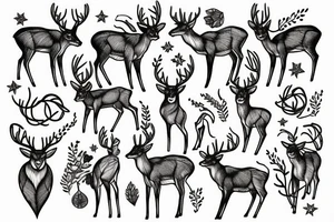 deer with Northern lights tattoo idea