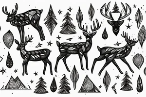 deer with Northern lights tattoo idea