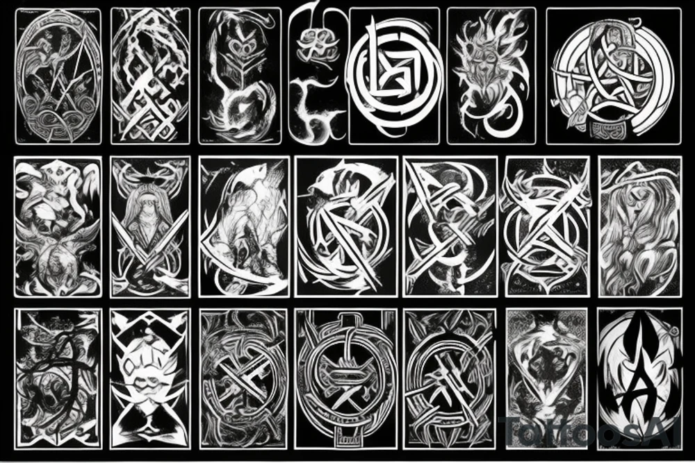 Norse mythology badass symbols tattoo idea