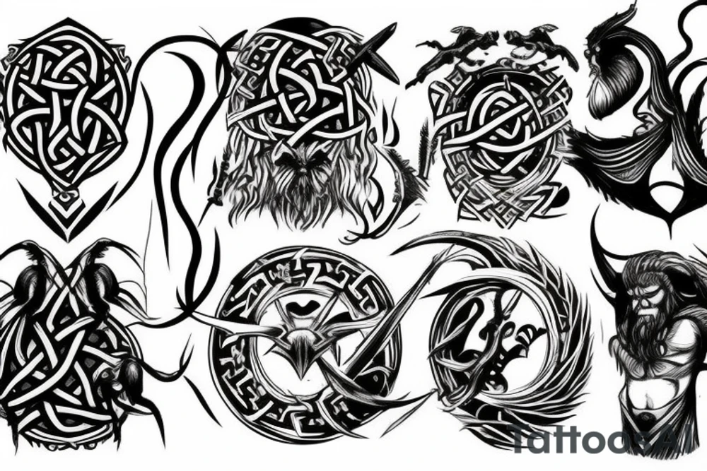 Norse mythology badass symbols tattoo idea