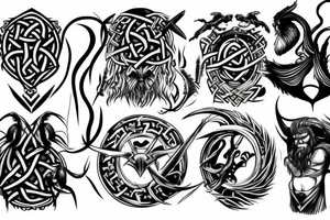 Norse mythology badass symbols tattoo idea
