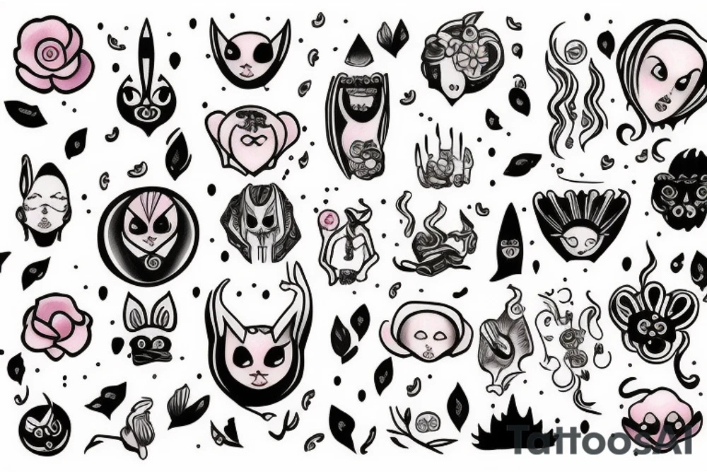 Cute cate ghost tattoo idea