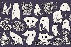 Cute cate ghost tattoo idea