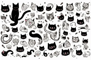 Cute cat ghost tattoo idea