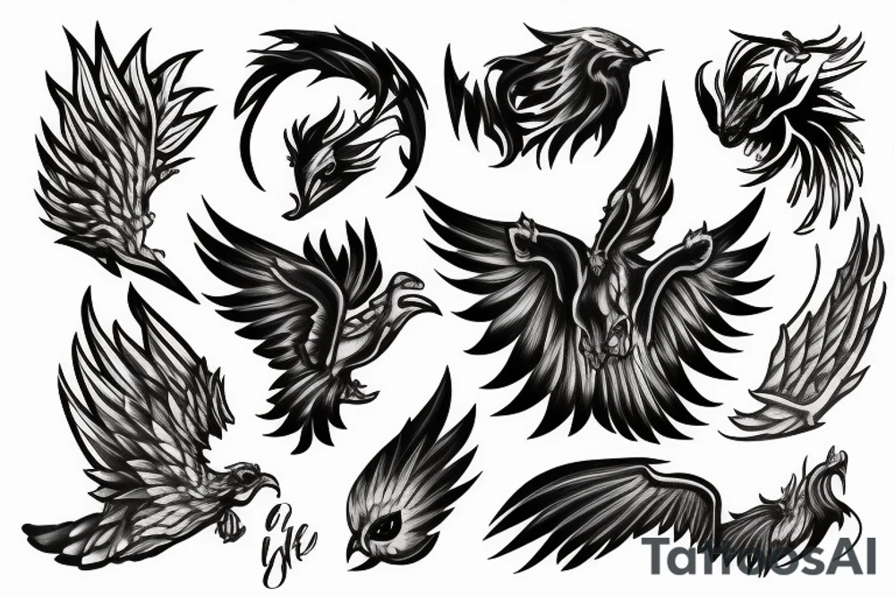 pheonix in flames tattoo idea