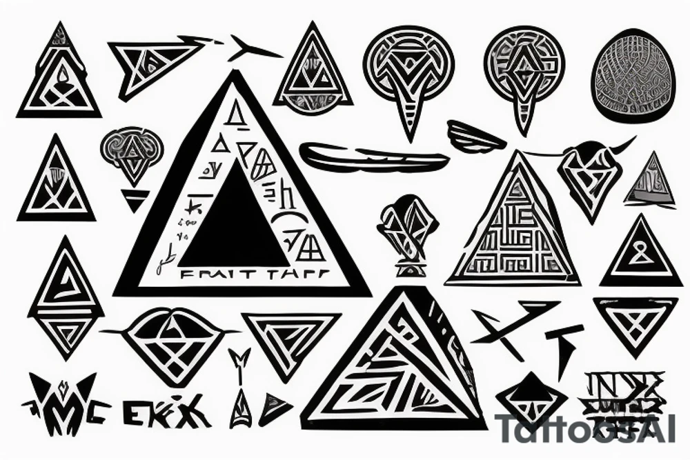 An ankh with a pyramid on top tattoo idea