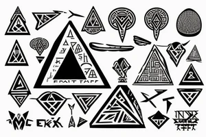 An ankh with a pyramid on top tattoo idea