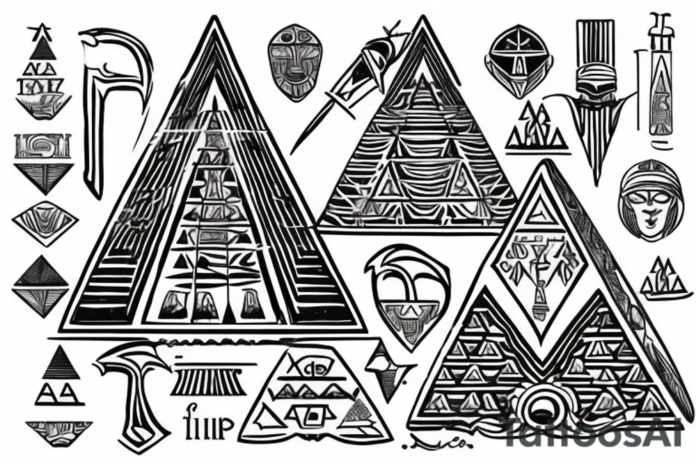 An ankh with a pyramid on top tattoo idea