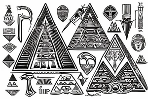 An ankh with a pyramid on top tattoo idea