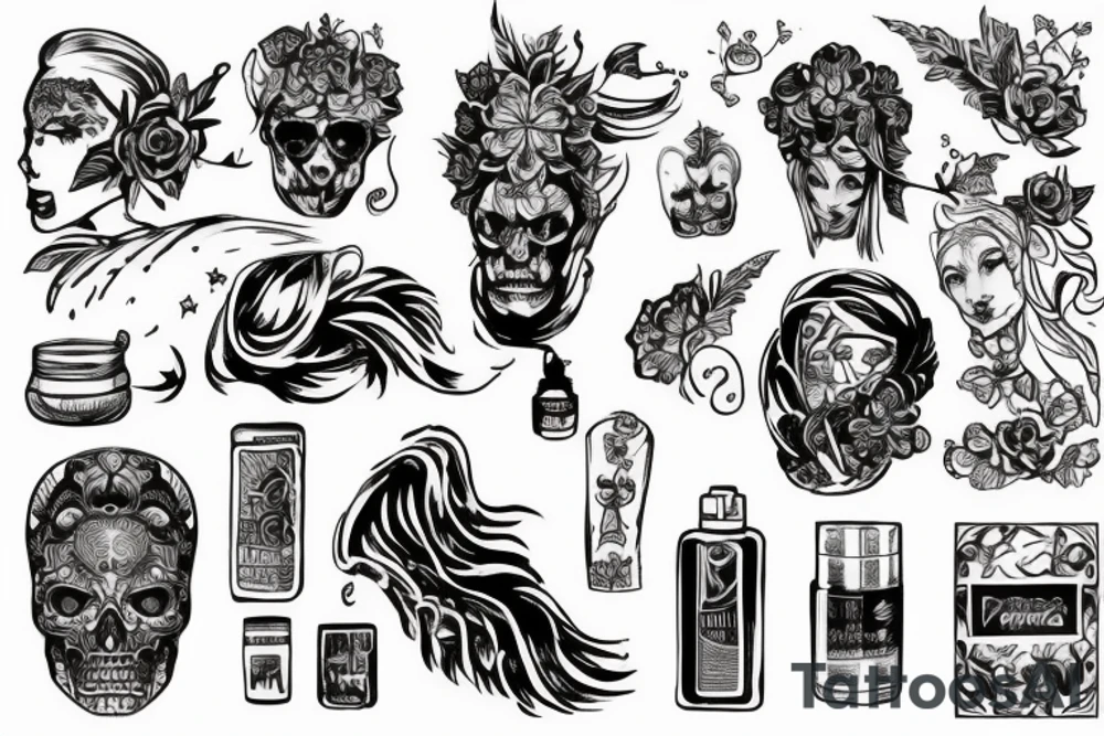 Глаз с щупальцами в голове ужаса tattoo idea