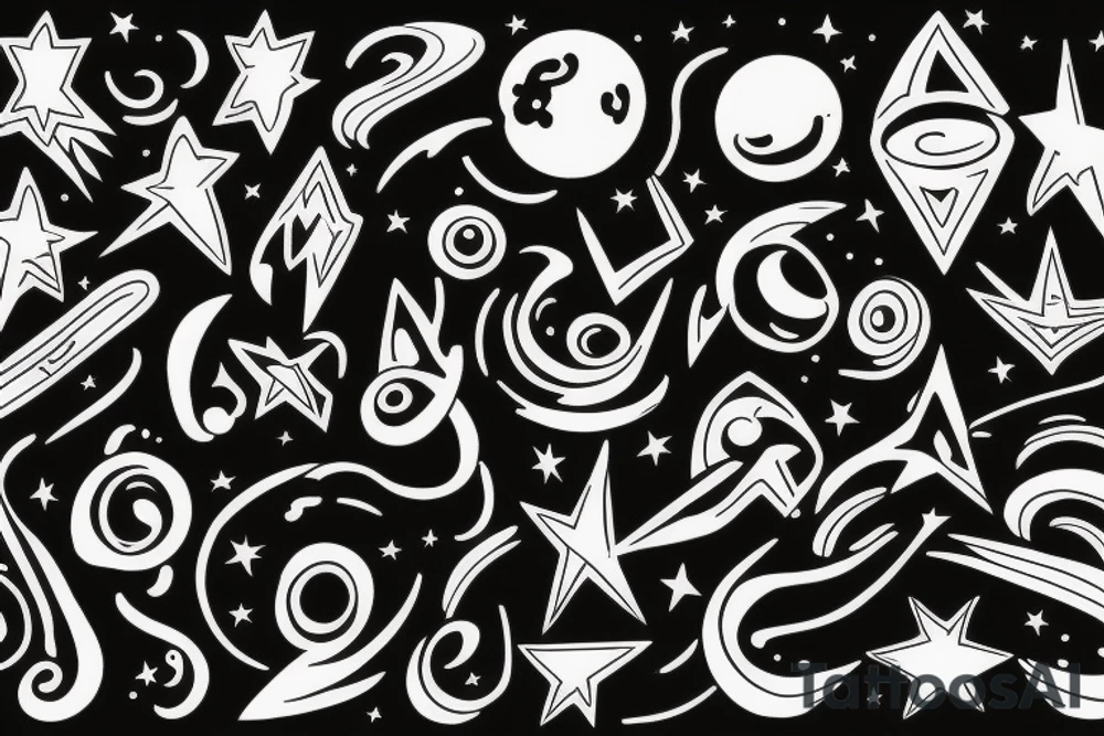 cosmic dance of energy tattoo idea