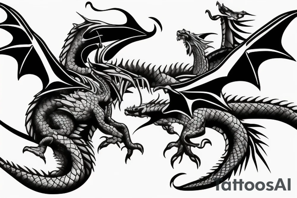 dragon attacking a fighter jet over the ocean tattoo idea