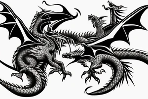 dragon attacking a fighter jet over the ocean tattoo idea