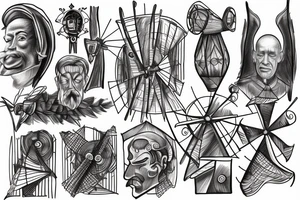 Don quixote windmills tattoo idea