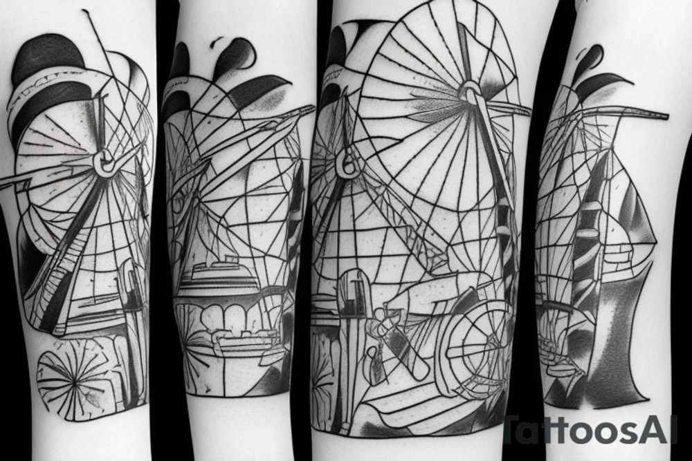 Don quixote windmills tattoo idea
