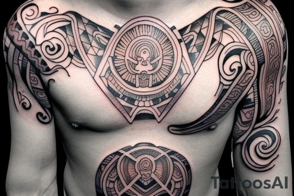 mayan chest tattoo idea