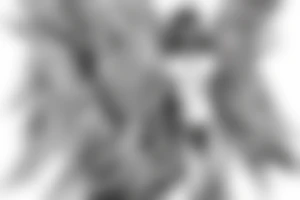 Male angel in the shadows overlooking a forest tattoo idea