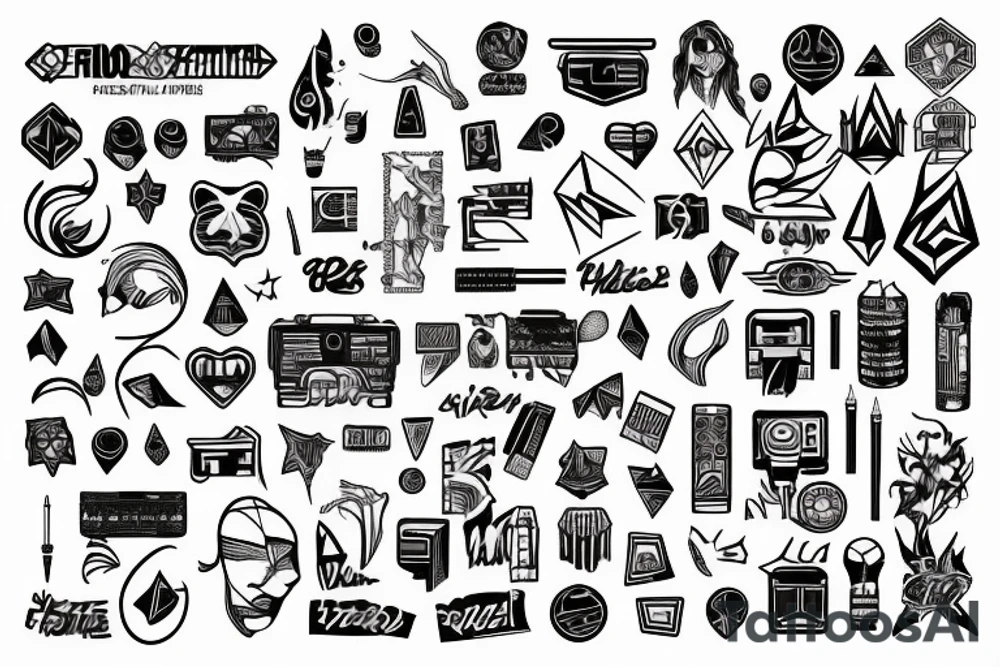 fire 80s style tattoo idea