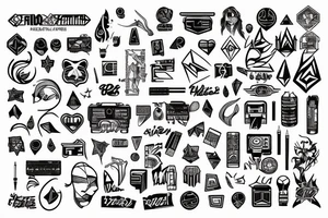 fire 80s style tattoo idea