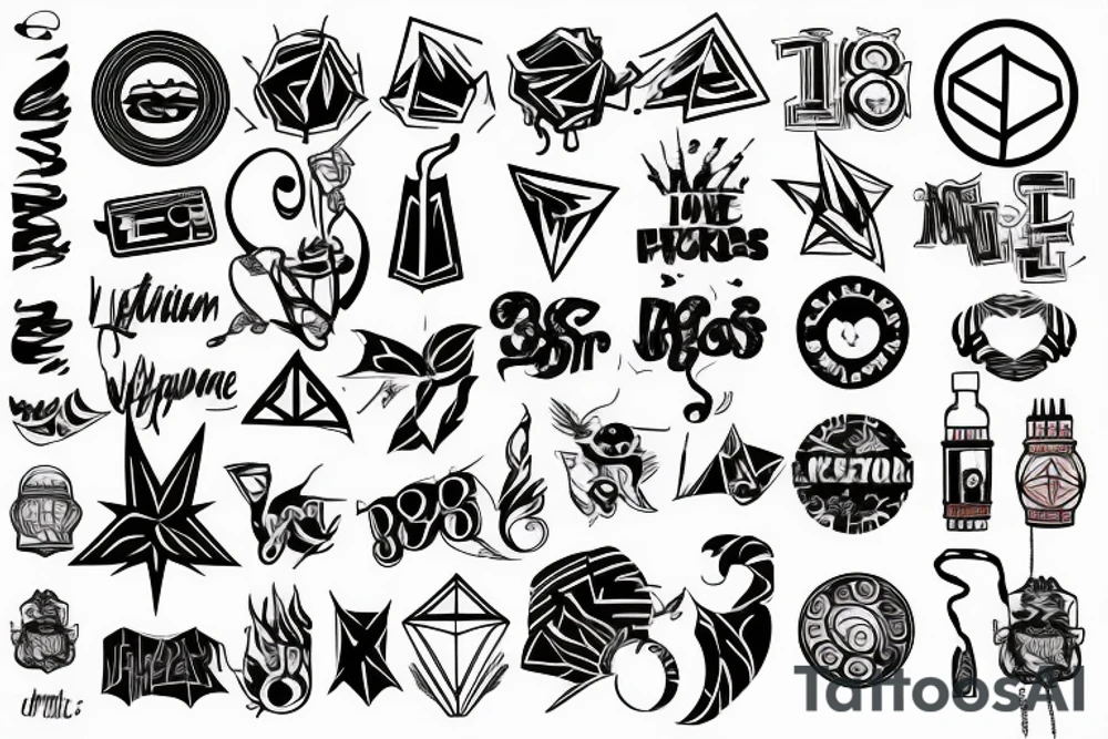 fire 80s style tattoo idea