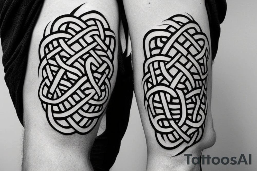 celtic knot for father with other irish symbols in background tattoo idea