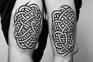 celtic knot for father with other irish symbols in background tattoo idea