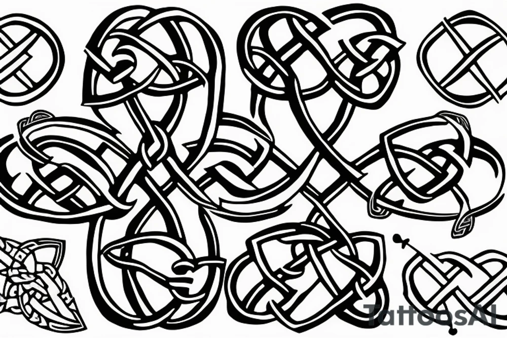 celtic knot for father with other irish symbols in background tattoo idea