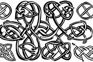 celtic knot for father with other irish symbols in background tattoo idea