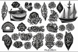 old english style boat tattoo idea