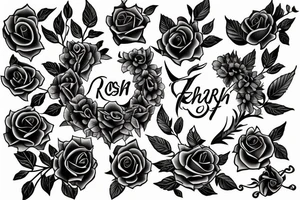 Memorial tattoo with the names: Erich @ Elsy 
Logo includes a rose tattoo idea