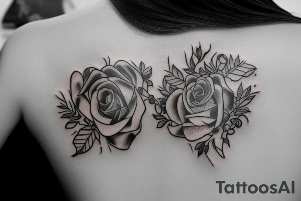 Memorial tattoo with the names: Erich & Elsy 
Logo includes a rose tattoo idea