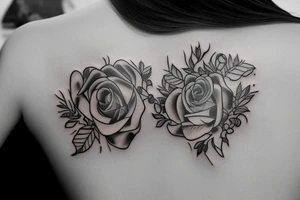 Memorial tattoo with the names: Erich & Elsy 
Logo includes a rose tattoo idea