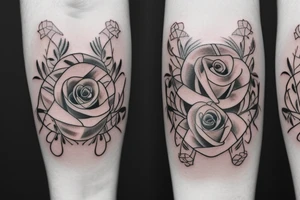 Memorial tattoo with the names: Erich & Elsy 
Logo includes a rose tattoo idea