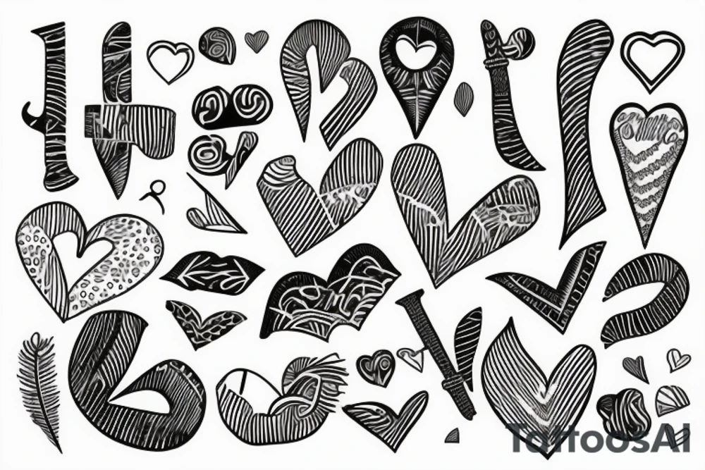 Scale weighing a heart and feather tattoo idea